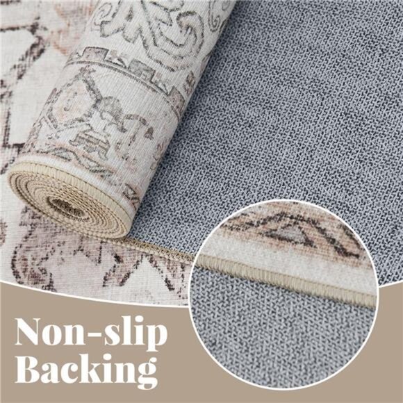 Kitchen Runner Rug 2x5 -Bohemian Hallway Rug Washable Rug Floral Runner Non Slip - Picture 4 of 7